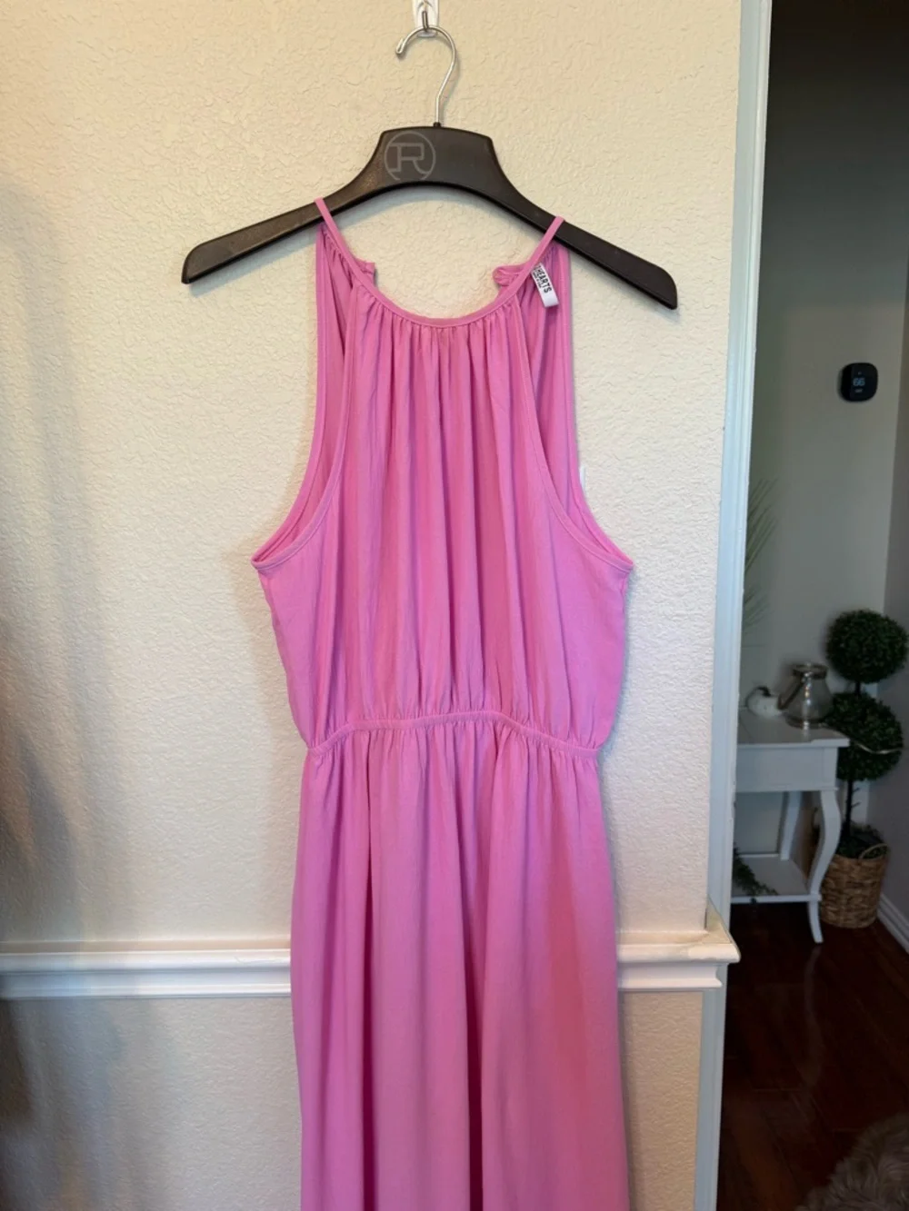 Sleeveless Pink Halter Maxi Dress large 2 Hearts - Picture 10 of 12